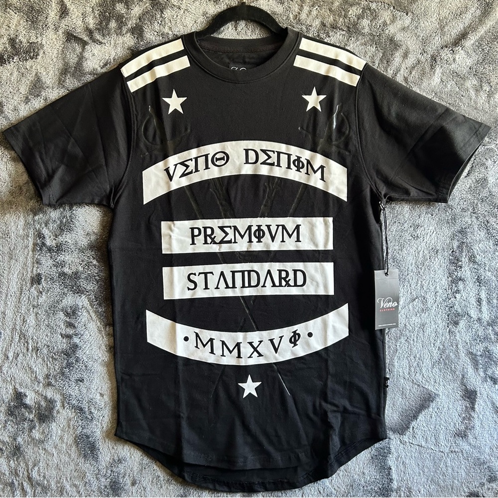 Veno Clothing Shirt Mens M Black Graphic Premium Standard NWT Streetwear